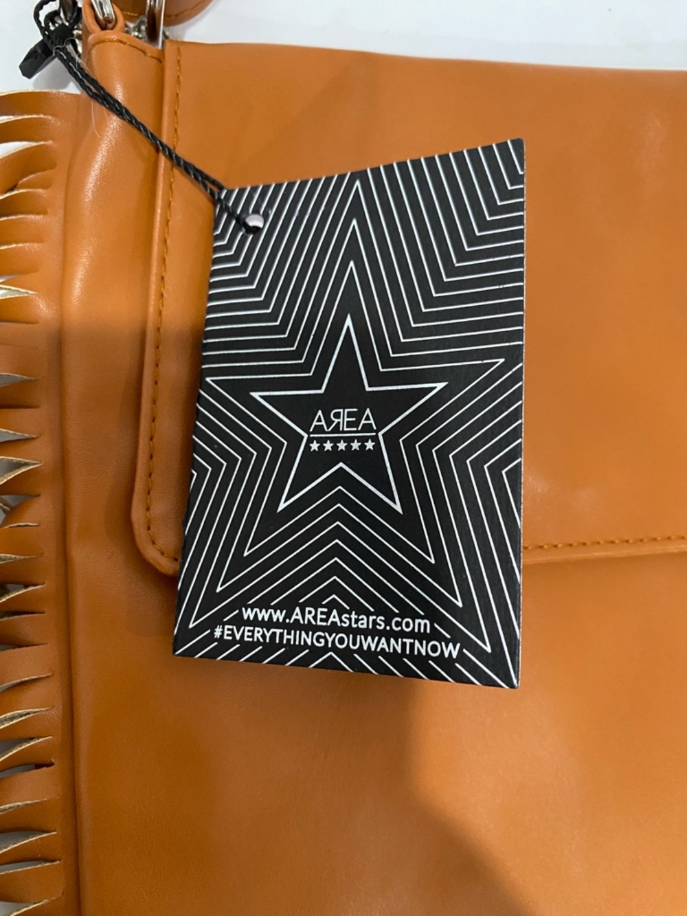 Area Stars Saddle Crossbody Flap Closure Fringe Bag Faux Leather - Picture 4 of 16
